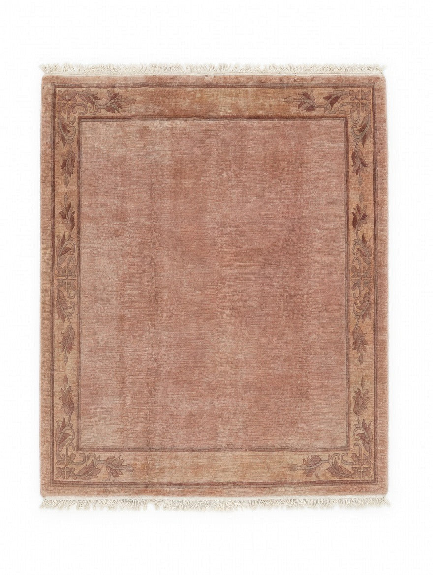 Tapis népalais noué main, 240x150 cm, coloris rosé