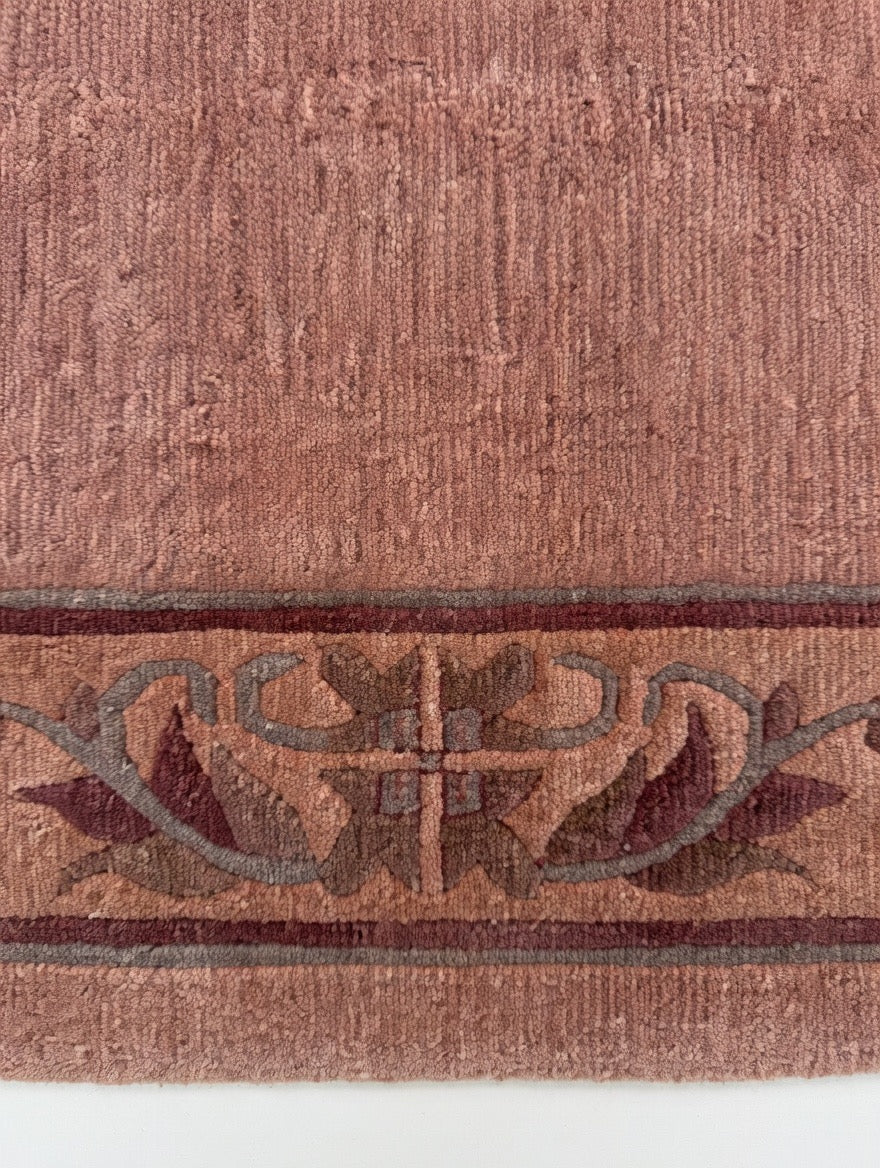 Tapis népalais vintage, vue d'ensemble coloris rosé