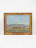 Peinture de paysage du Salève par C. Zwahlen, cadre doré