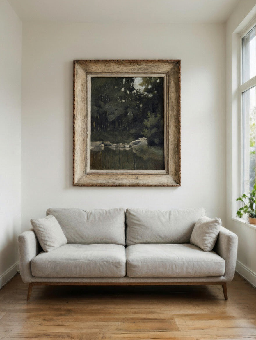 Pond landscape in undergrowth – Unsigned