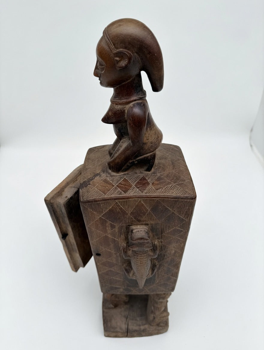 Reliquaire anthropomorphe Yaka, détail de la porte articulée